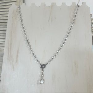 Silpada 925 Sterling Silver Crystal Beaded Long Necklace 34 inches
